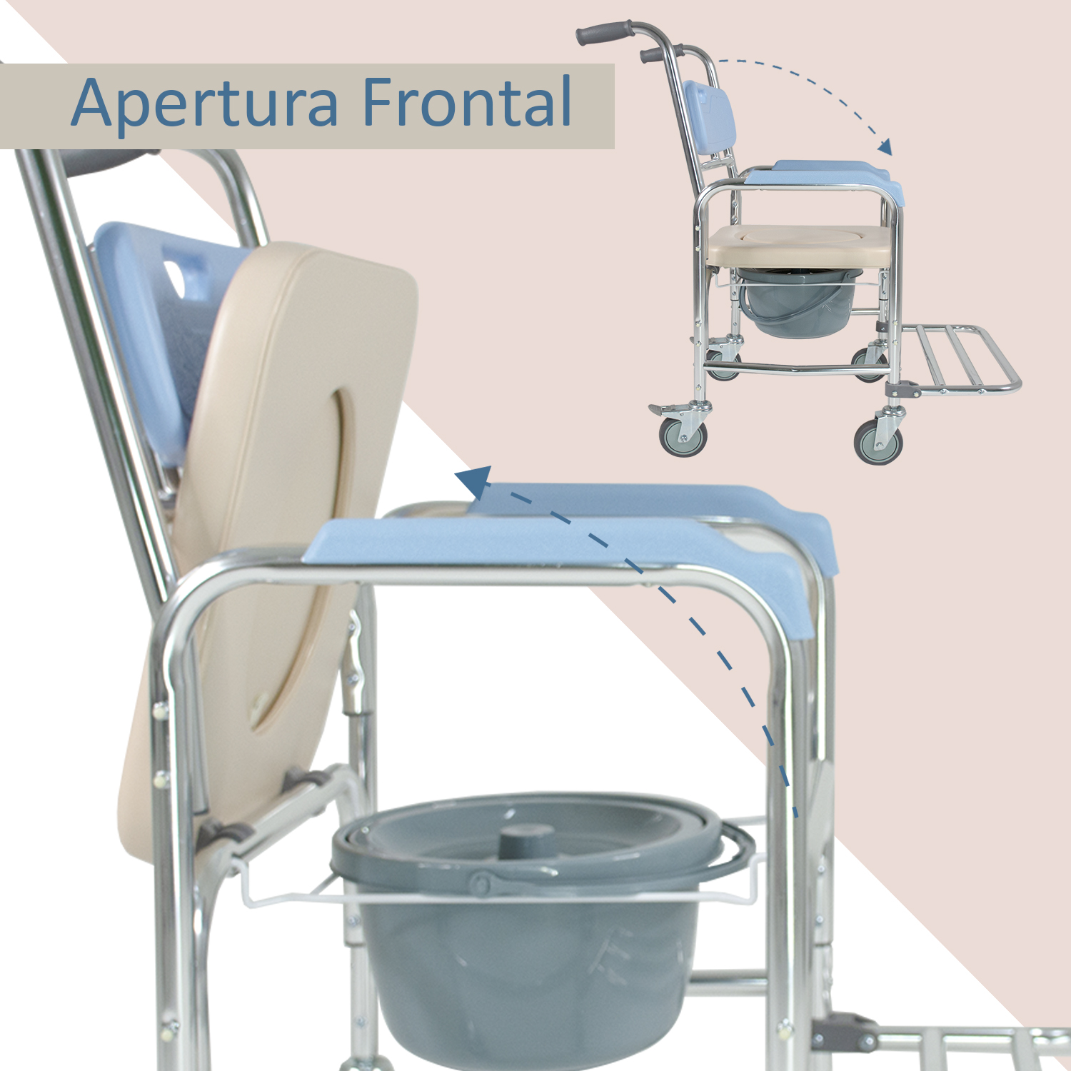 Silla Para Baño Discapacitados 3 en 1 Silla Ducha Comodo y Silla de Traslado