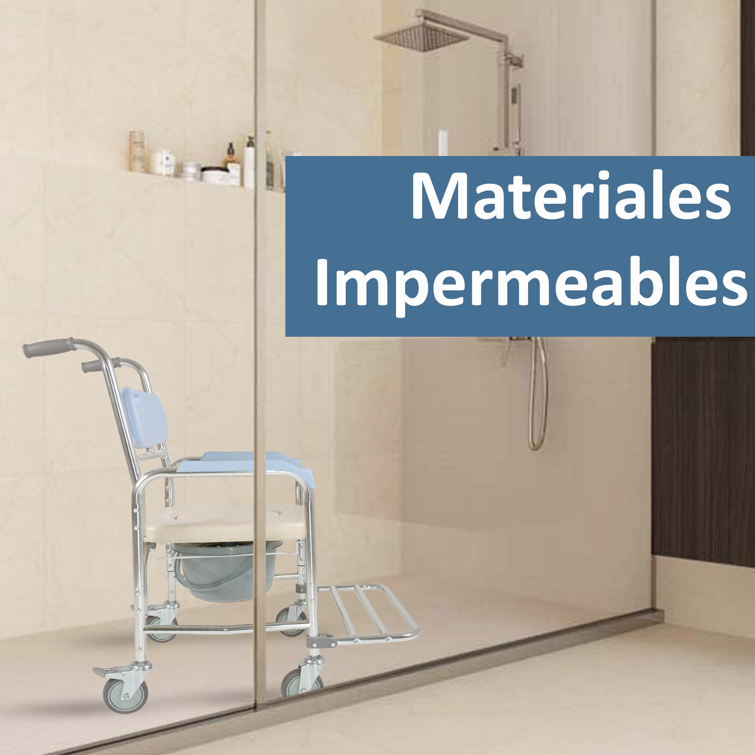 Silla Para Baño Discapacitados 3 en 1 Silla Ducha Comodo y Silla de Traslado