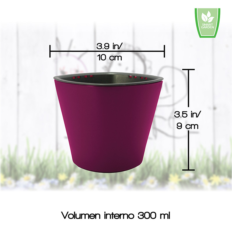 Kit educativo juguete didáctico para niños Aprendizaje de vocabulario inglés español, Germinación de plantas comestibles Maceta autorregable Kid planter SMART GARDEN Rouge No incluye semillas.