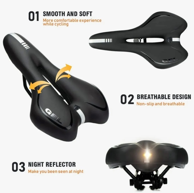 Asiento Bicicleta Impermeable Acolchada- Sillín De Bicicleta