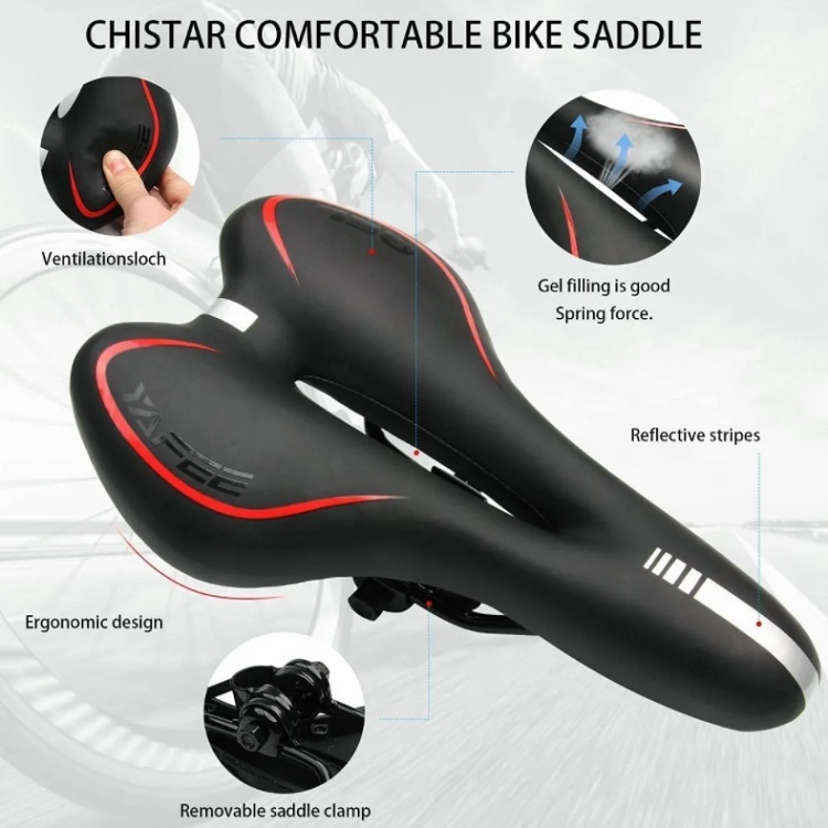 Asiento Bicicleta Impermeable Acolchada- Sillín De Bicicleta