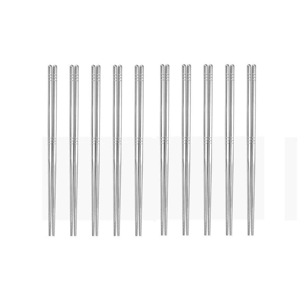 Palillos Chinos 22 Cm De Acero Inoxidable - 30 Pares