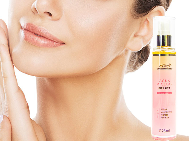 Agua micelar bifásica desmaquillante. Glules®