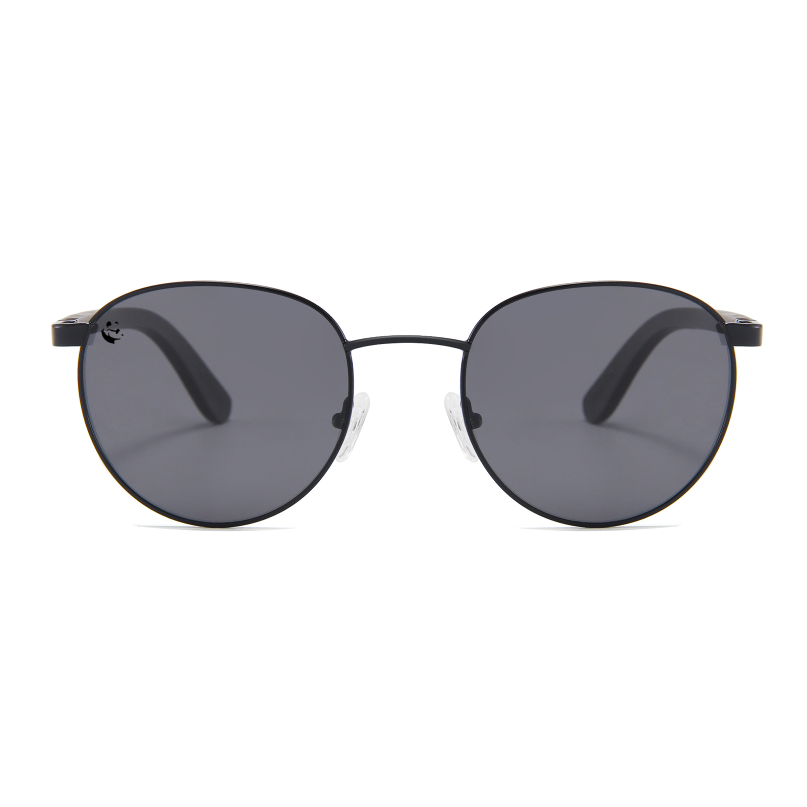 Lentes Gafas de Sol PANDAS Unisex para Hombre y Mujer Polarizados Redondos Circulares Oscuros de Madera UV400 Grulla Negro