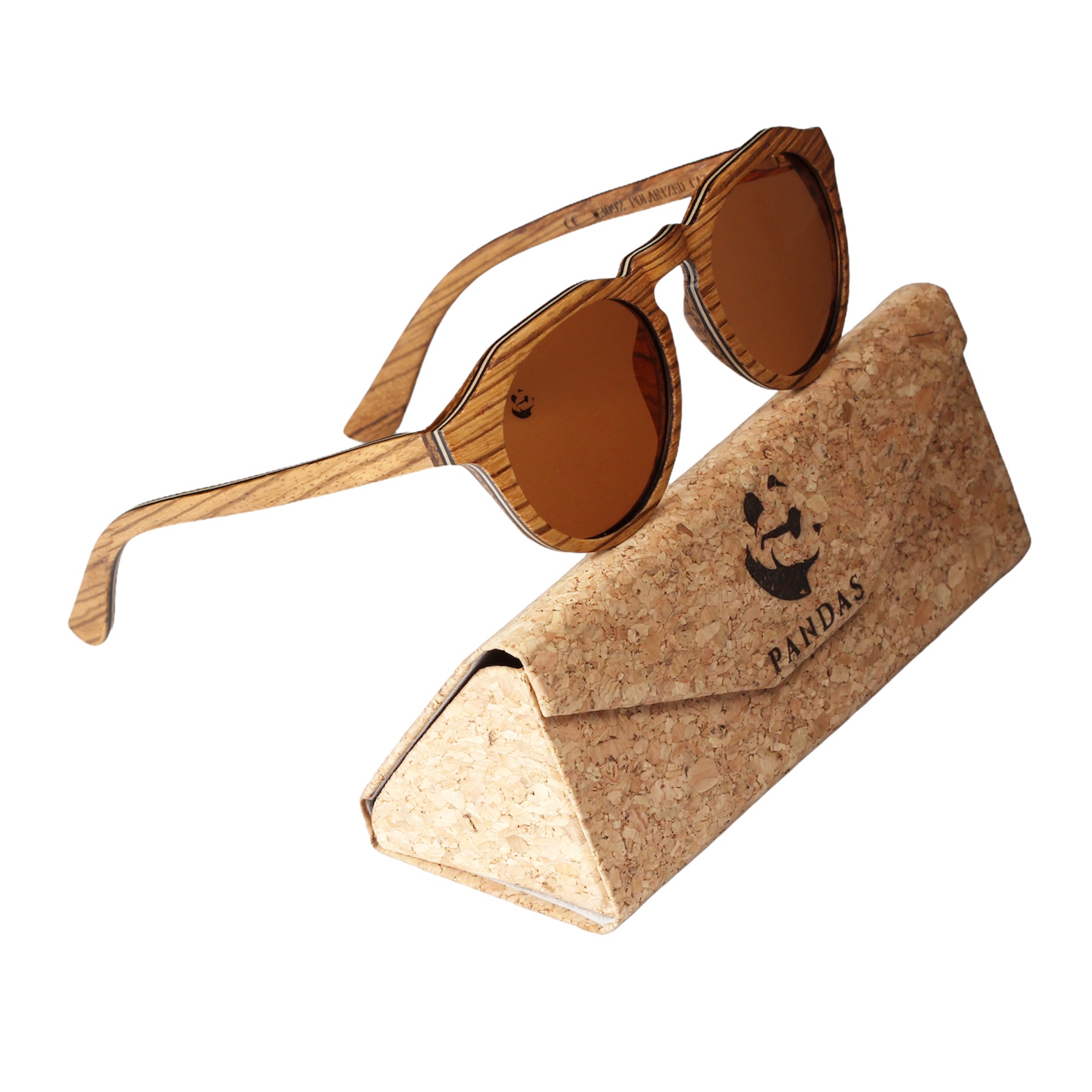 Lentes Gafas de Sol PANDAS Unisex para Hombre y Mujer Polarizados Vintage Retro Redondos Circulares de Madera UV400 Impala Café