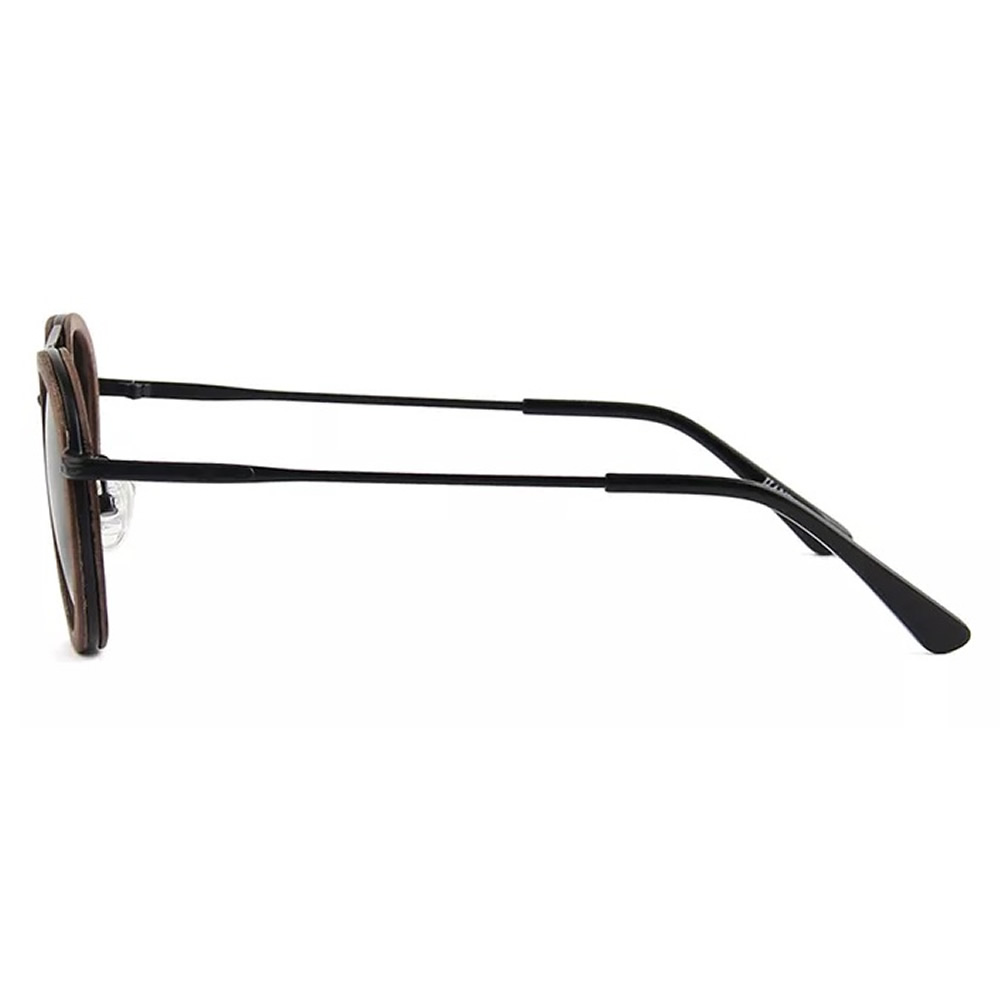SKADINO SD6008 - anteojos de sol de bambú con lentes polarizadas y  pantallas de madera hechas a mano para hombre y mujer, Negro