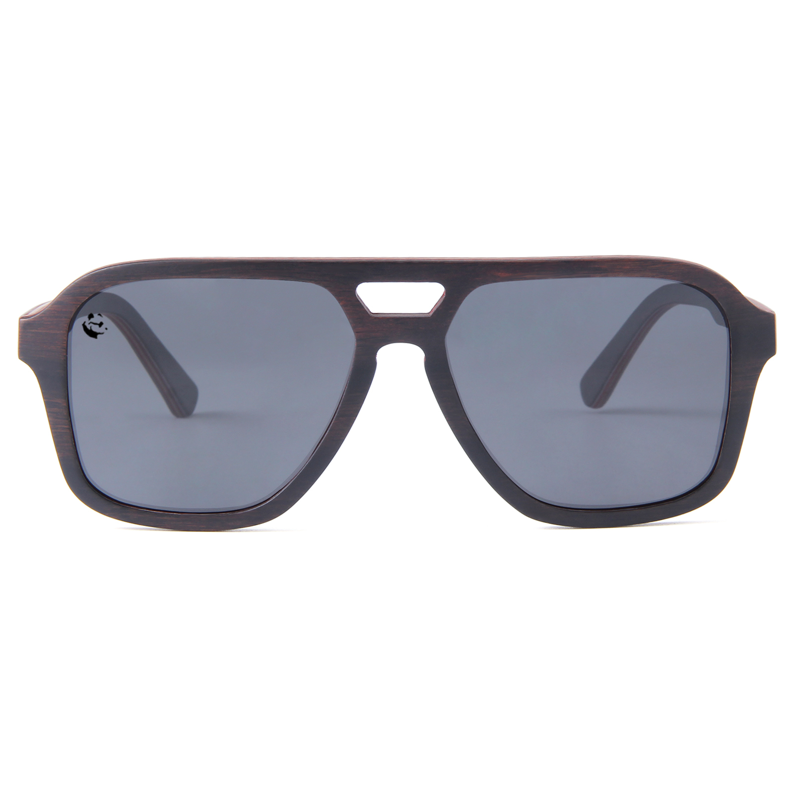 Lentes Gafas de Sol PANDAS Unisex para Hombre y Mujer Polarizados Vintage Retro Cuadrados Armazón de Madera UV400 Licaón Negro