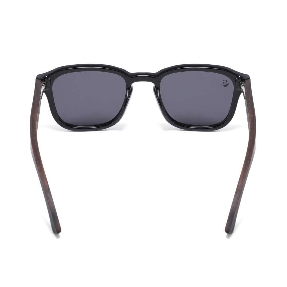 Lentes Gafas de Sol PANDAS Unisex para Hombre y Mujer Polarizados Cuadrados Oscuros de Madera UV400 Cayman Negro