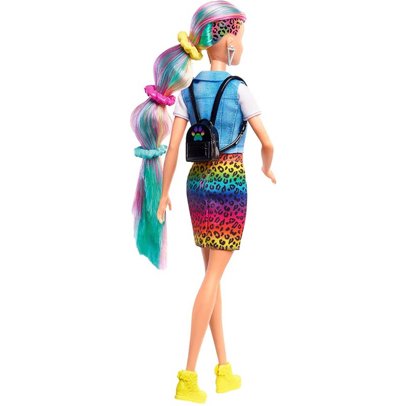 Barbie Leopard Rainbow Hair Peinados Animal Print