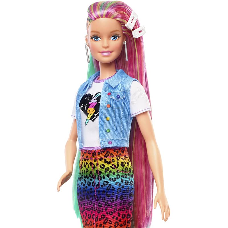 Barbie Leopard Rainbow Hair Peinados Animal Print