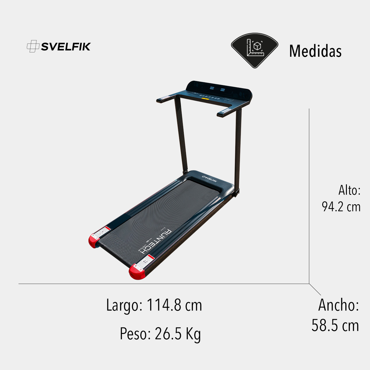 Svelfik Caminadora Electrica 2.0 HP Runtech Lite 1-12 Km/h hasta 100 kg