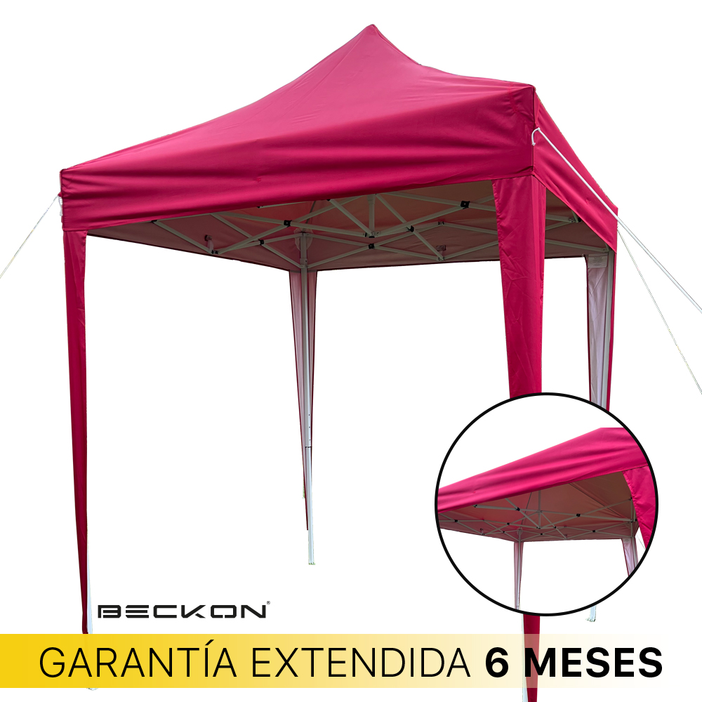 Toldo Carpa Retractil 2m x 2m impermeable premium Beckon Color Rojo