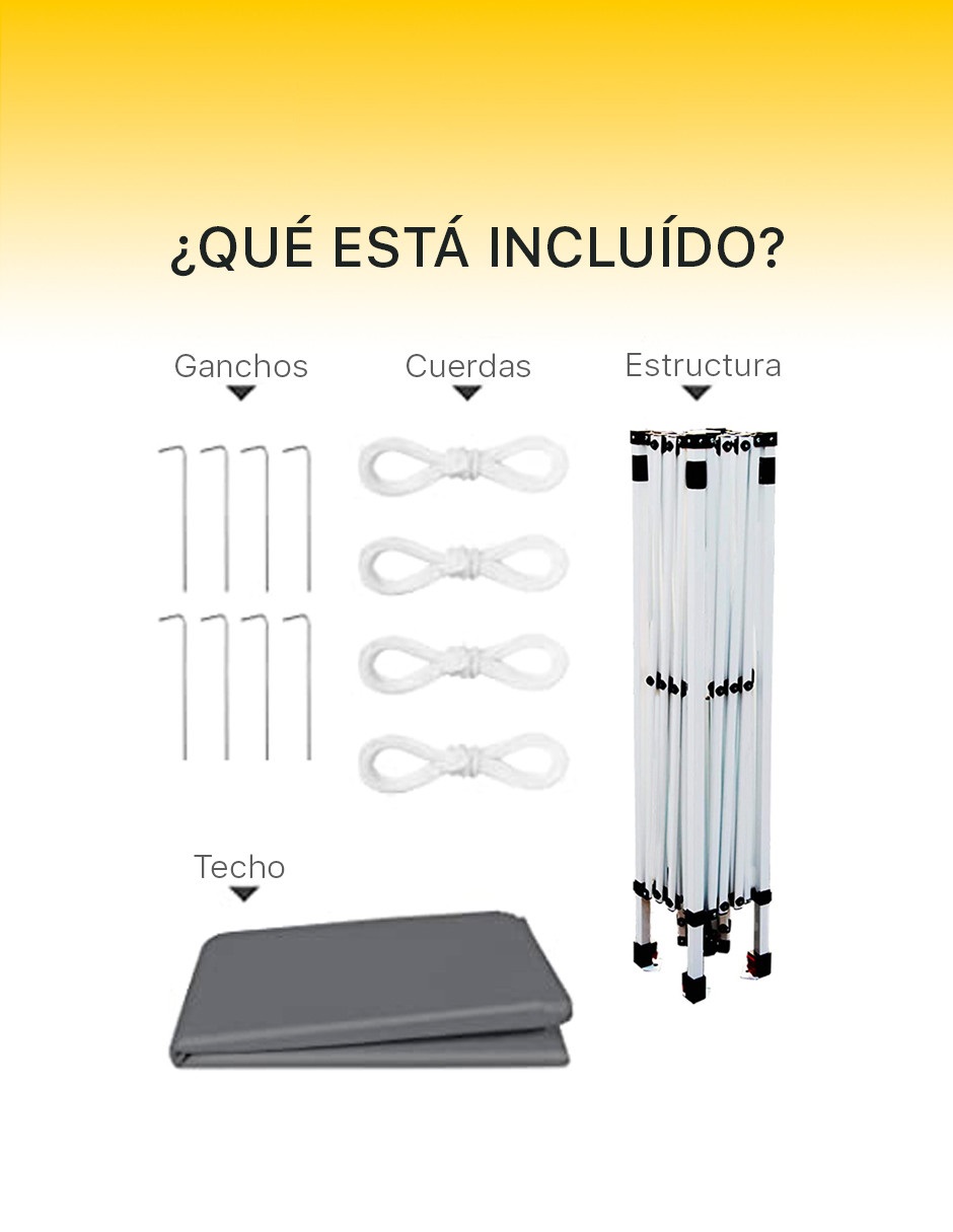 Toldo Carpa Retractil 2m x 2m impermeable premium Beckon Color Rojo