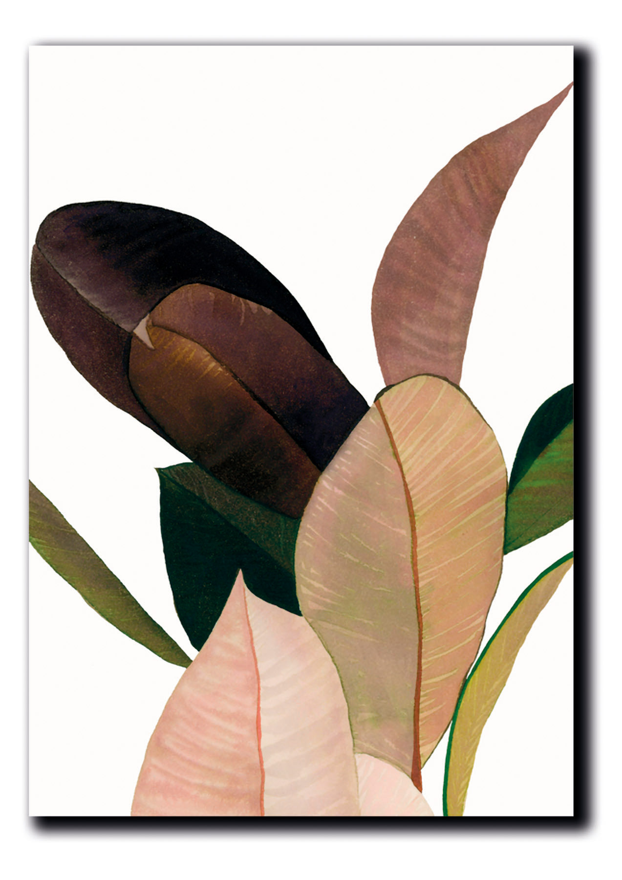 Cuadros Decorativos Set de 3 pzs Canvas de hojas moderno #3 40 X 60 cm