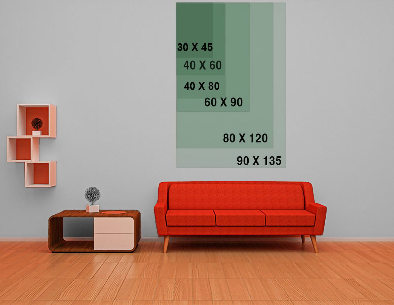 Cuadros Decorativos Set de 3 pzs Canvas de hojas moderno #3 40 X 60 cm