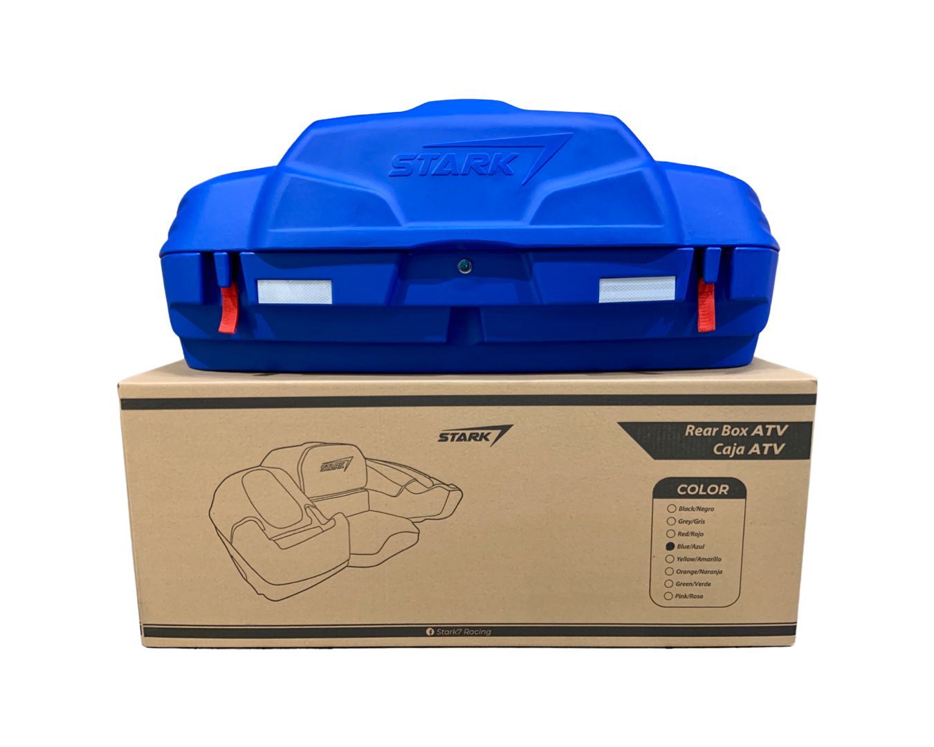 Caja Asiento Trasero Cuatrimoto Con Respaldo Agarraderas Universal Azul
