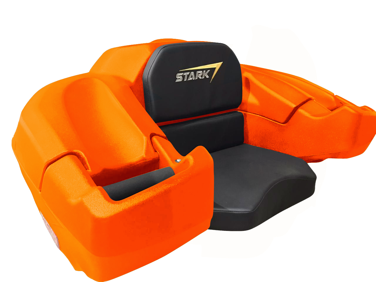 Caja Asiento Trasero Cuatrimoto Con Respaldo Agarraderas Universal Naranja