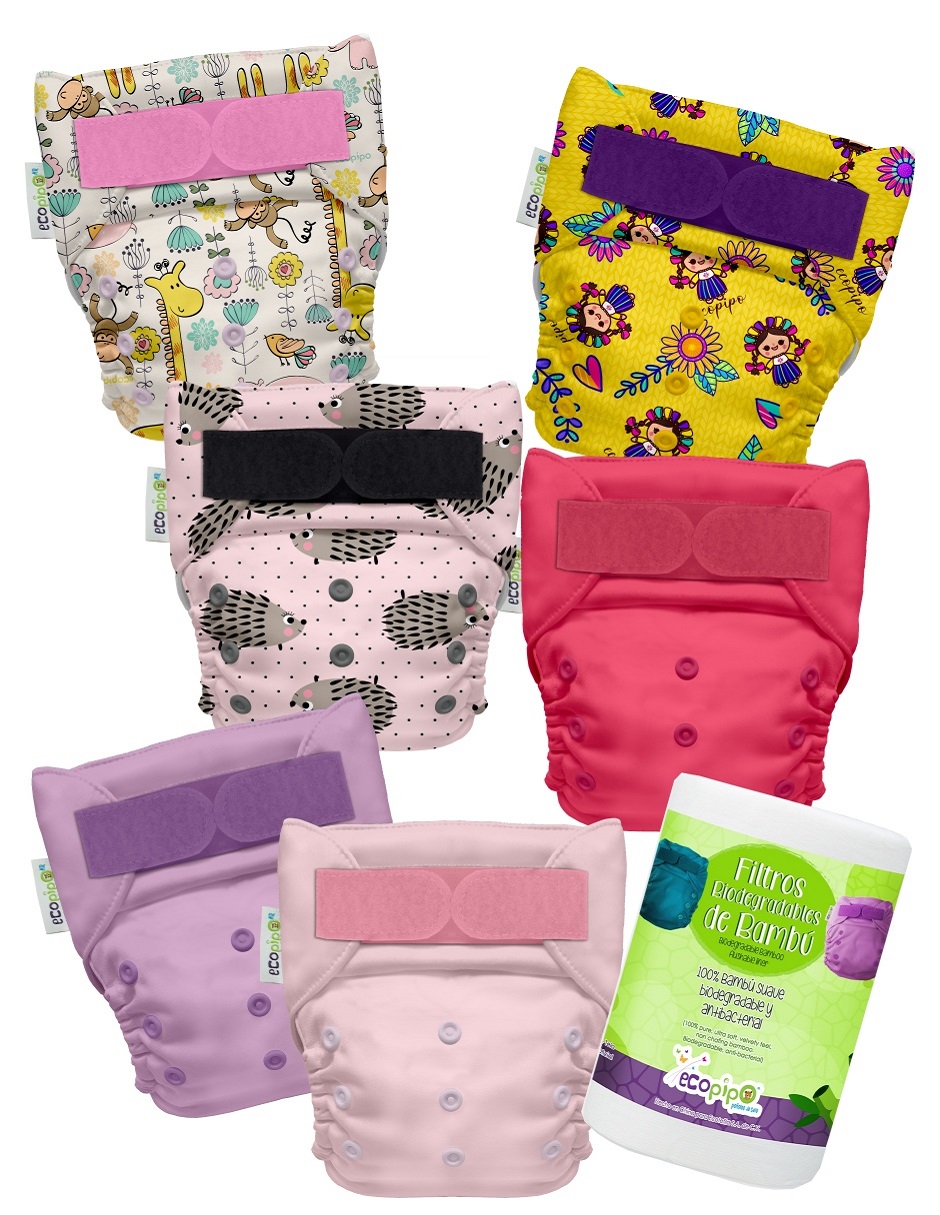 6 PACK pañales de tela Ecopipo con rollo