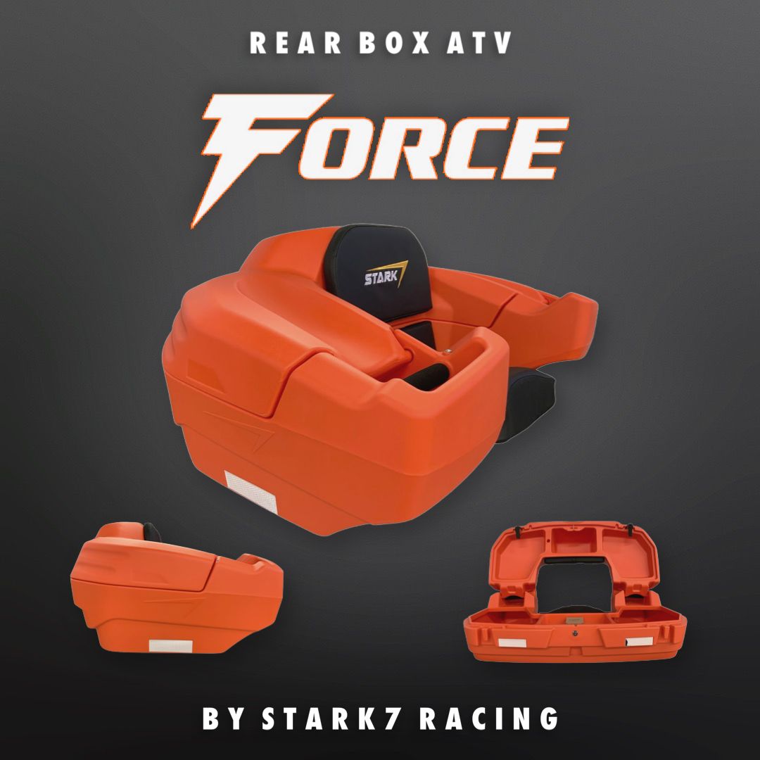 Caja Asiento Trasero Cuatrimoto Con Respaldo Agarraderas Universal Naranja