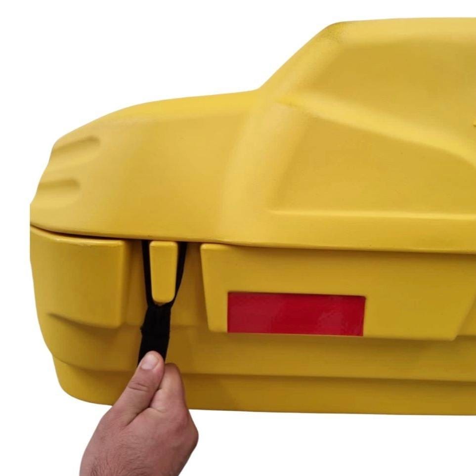 Caja Asiento Trasero Cuatrimoto Con Respaldo Agarraderas Universal Amarillo