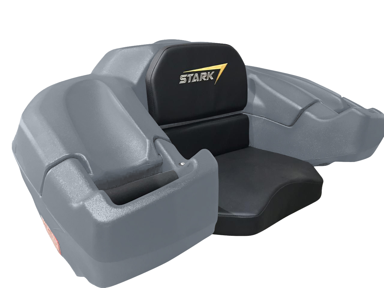 Caja Asiento Trasero Cuatrimoto Con Respaldo Agarraderas Universal Gris
