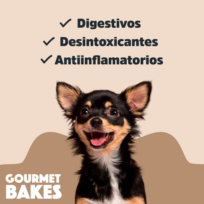 Premios para perro Gourmet Bakes Trick & Treats , ideales para consentir y entrenar. Para razas chicas y medianas. Galletas horneadas sabor Cerdo Agridulce 150 g. Ingredientes grado humano.