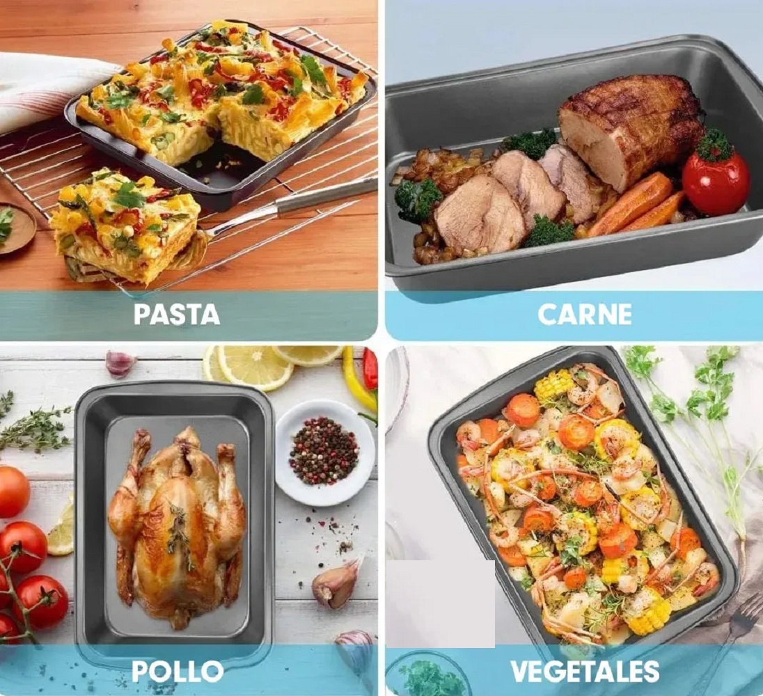 Set Charolas Hornear Galletas Pan Cocina Acero Inoxidable