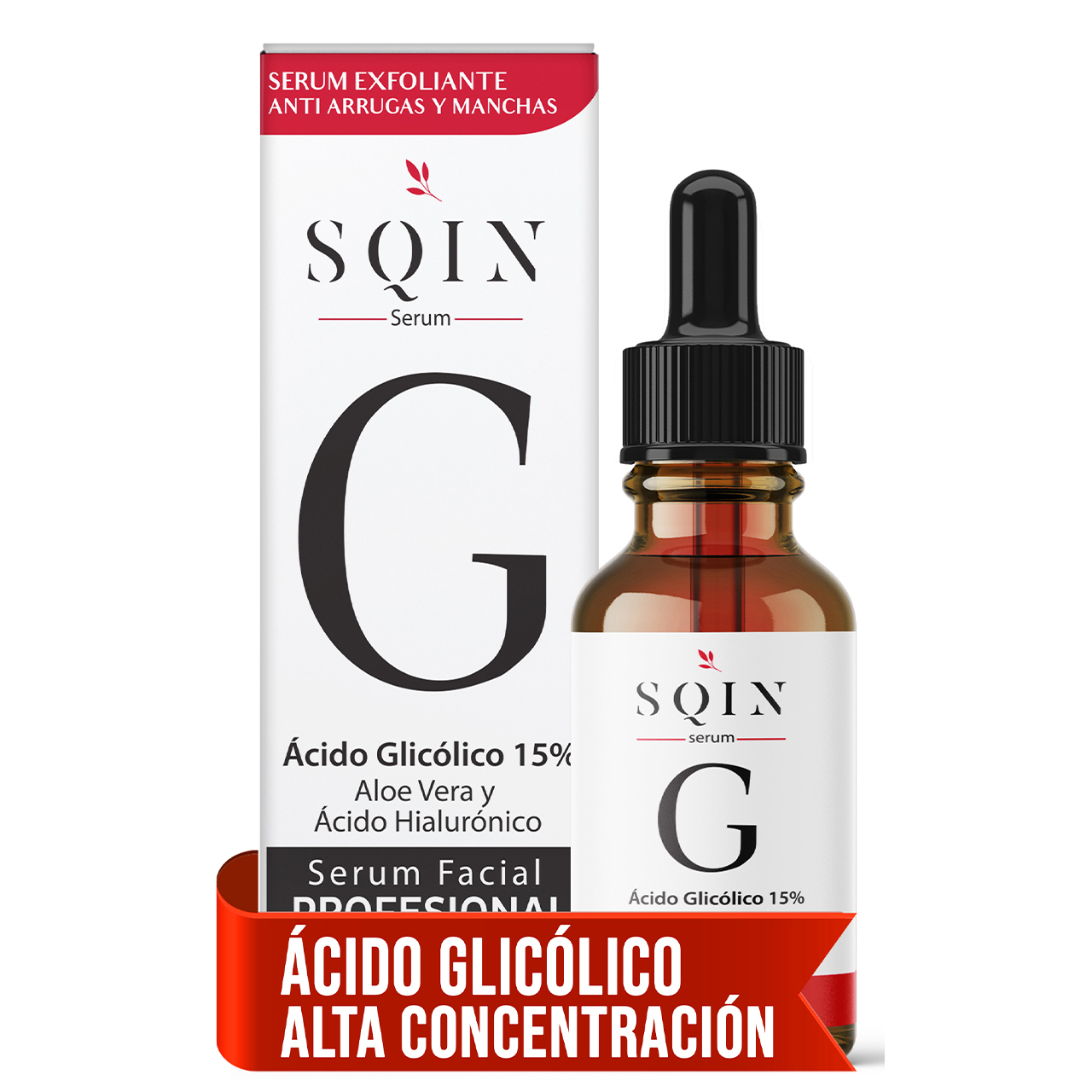 Serum Acido Glicolico y Ácido Hialurónico Facial, Exfoliante Facial