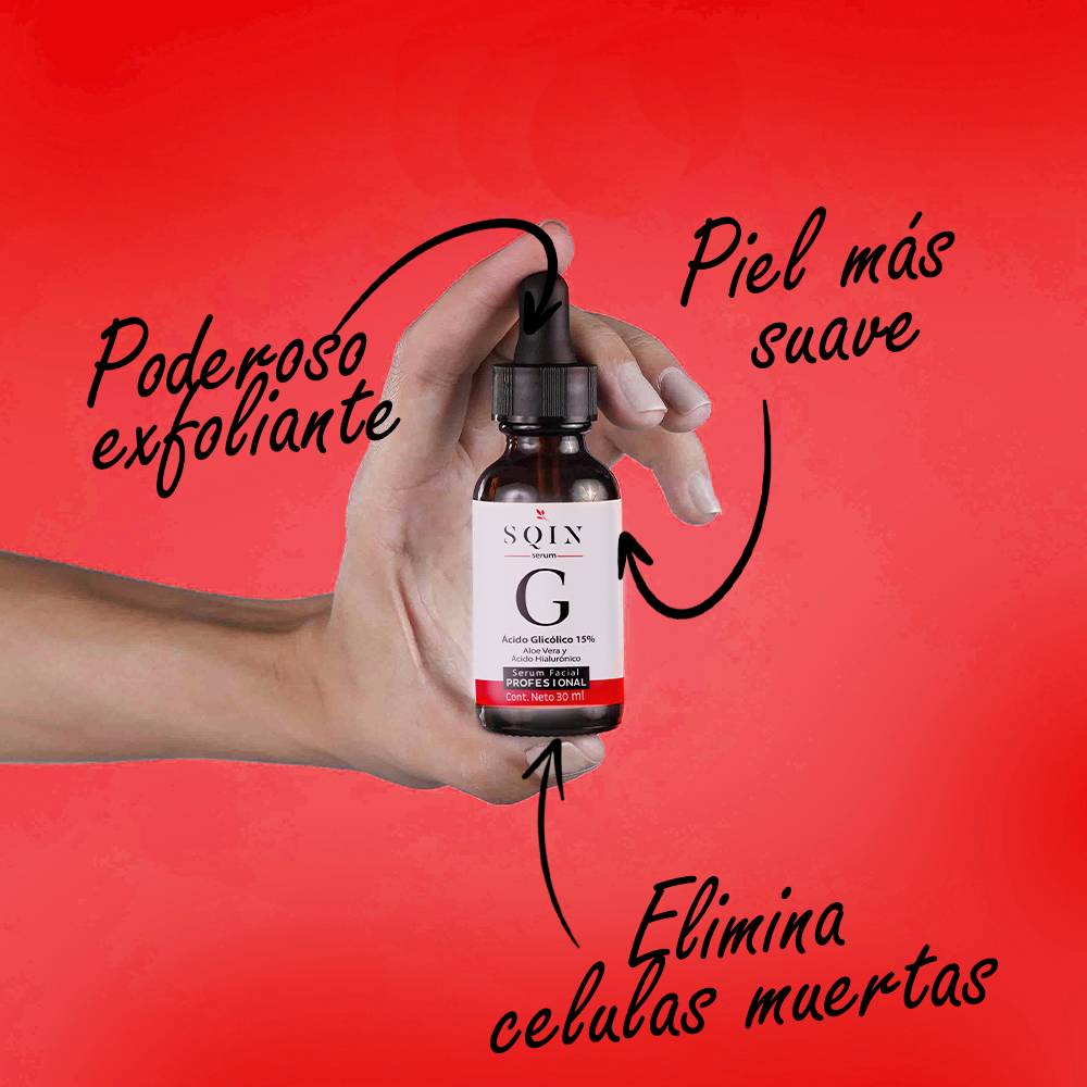 Serum Acido Glicolico y Ácido Hialurónico Facial, Exfoliante Facial