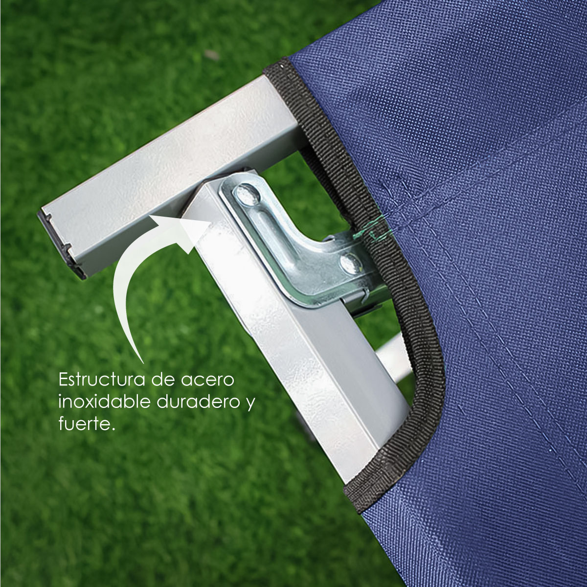 Camastro Plegable Camping, Cama Para Exterior Tipo Militar Azul Marino