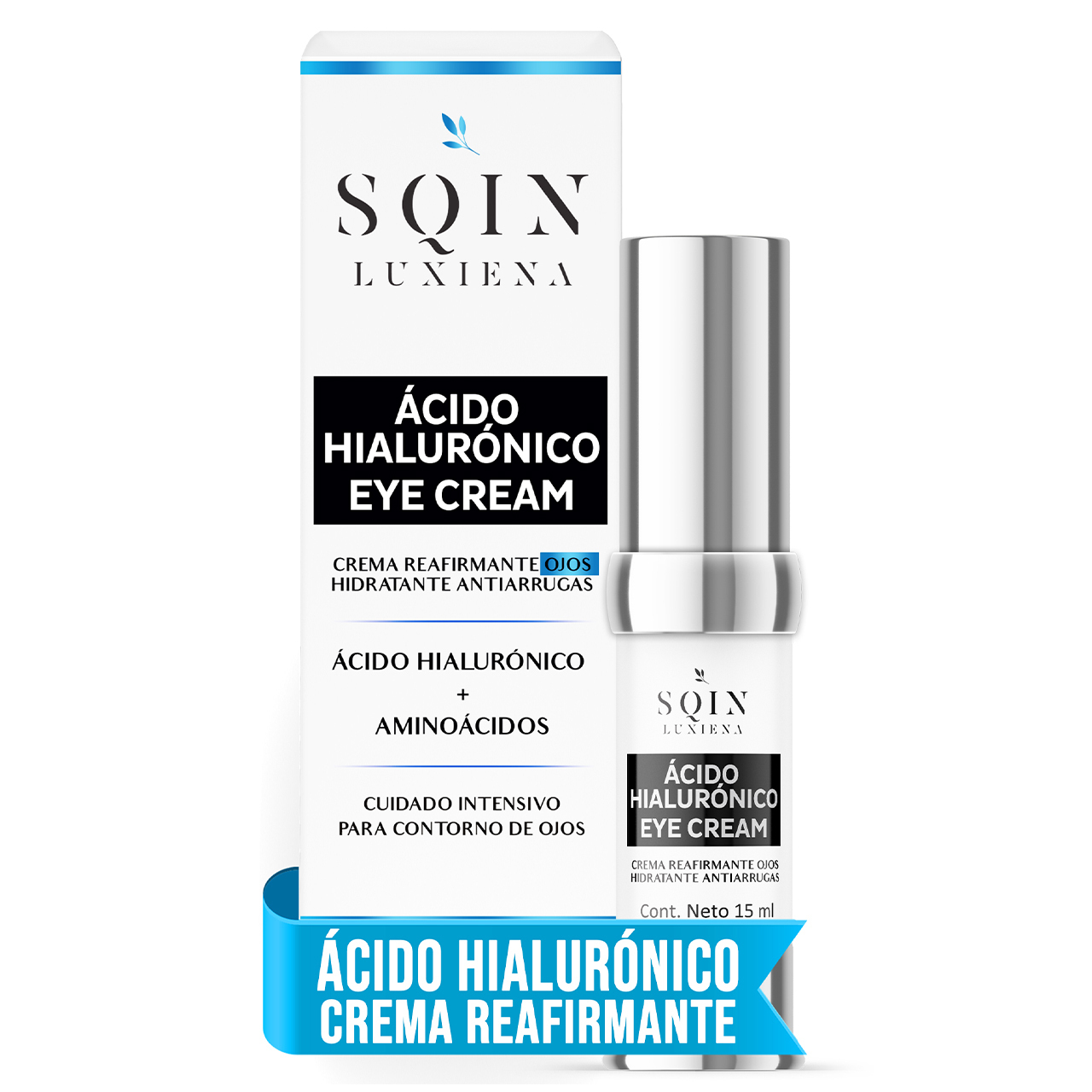 Crema para Ojos Anti Arrugas, Ojeras y Bolsas, Ácido Hialurónico y Aminoácidos Reparadores.