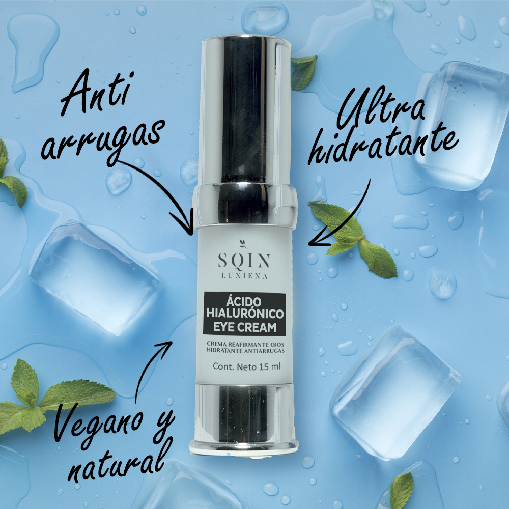 Crema para Ojos Anti Arrugas, Ojeras y Bolsas, Ácido Hialurónico y Aminoácidos Reparadores.