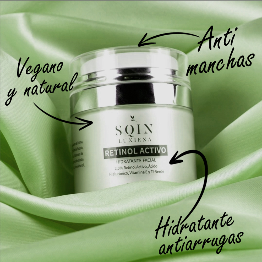 Crema Hidratante Facial Retinol y Ácido Hialurónico. Antiarrugas y Anti Manchas. Noche