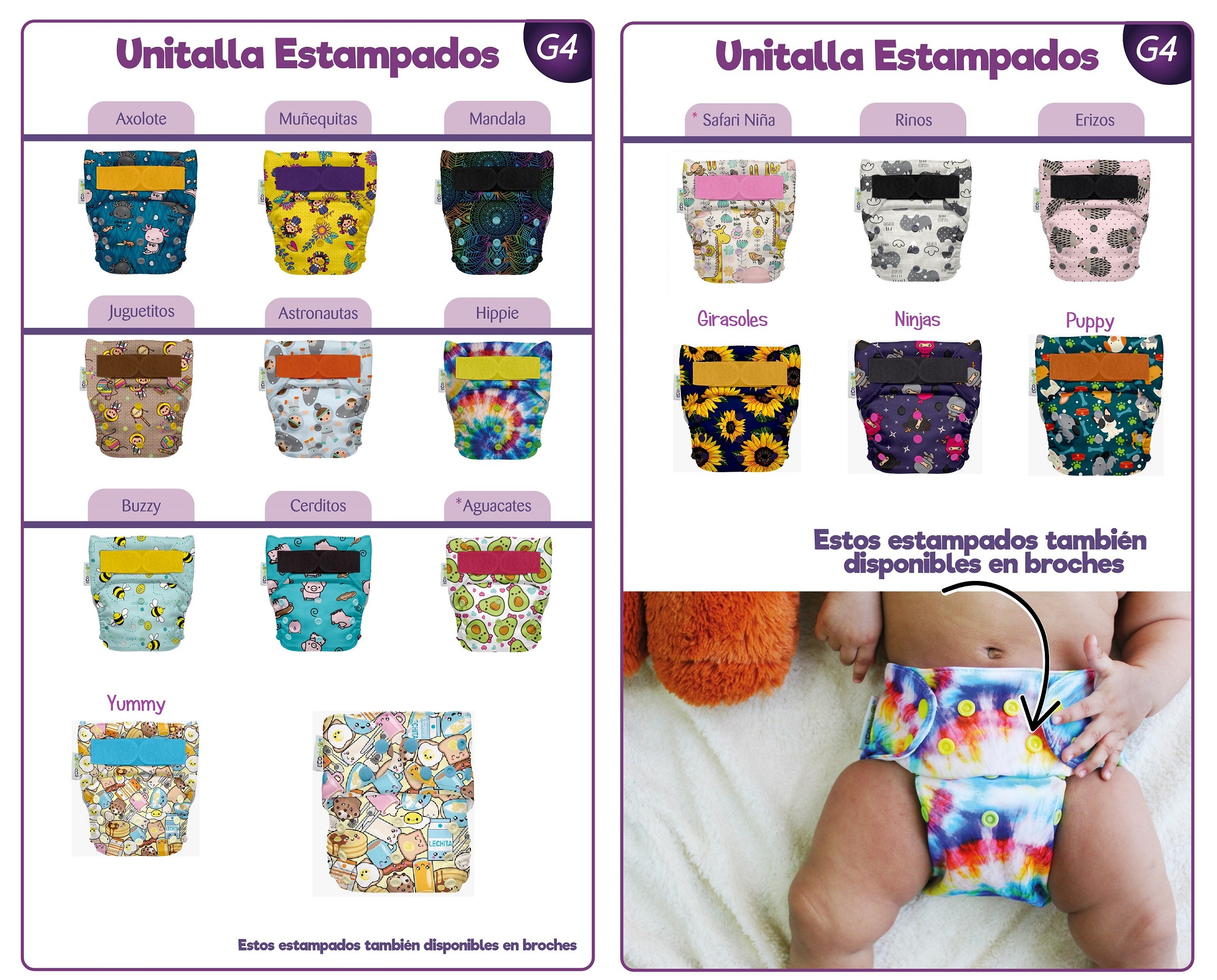 20 pack pañales de tela unitalla Ecopipo 