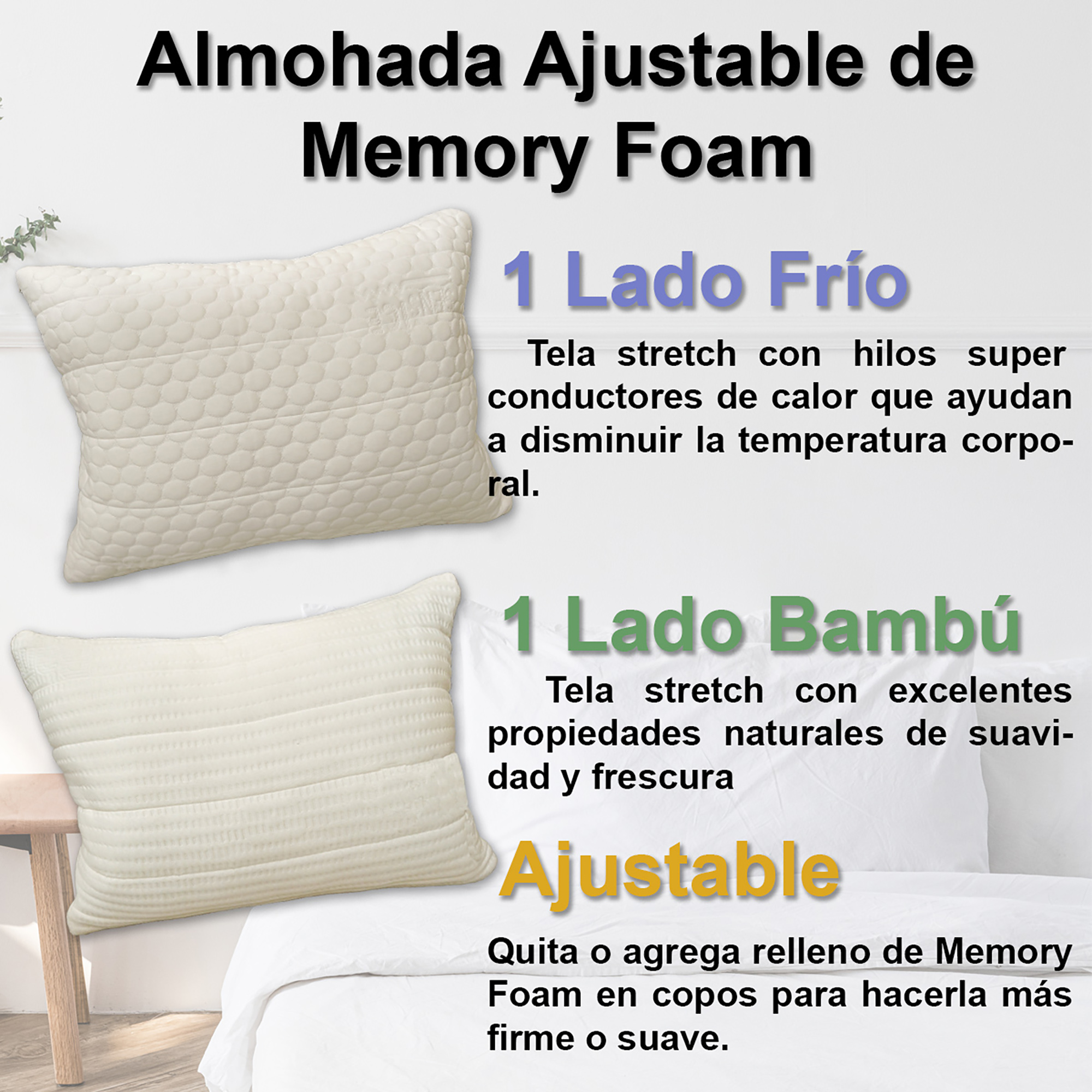 Almohada Ajustable Nubed de Memory Foam