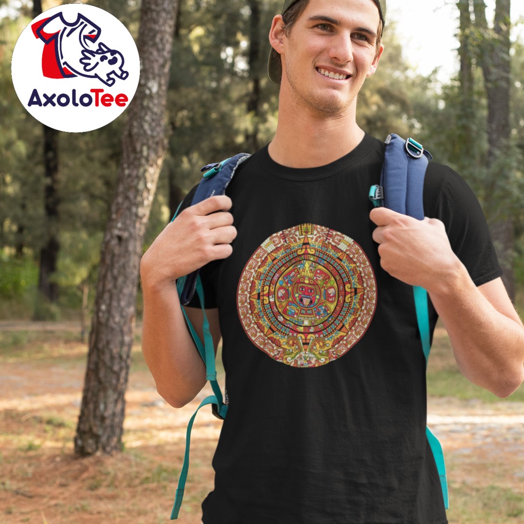 AxoloTee Playera Caballero - Calendario Azteca