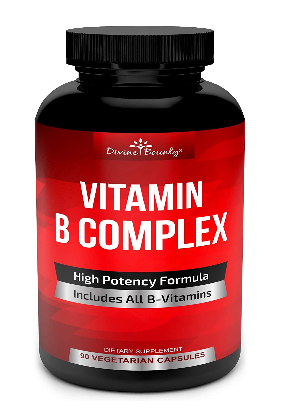 Divine Bounty  Todas las vitaminas B ácido fólico 90 cápsulas vegetarianas 3.21 Onzas