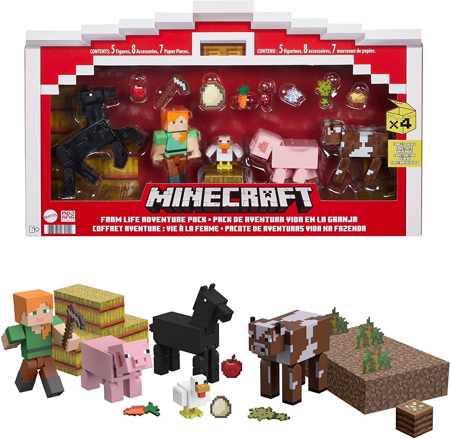 Minecraft Pack De Aventura Vida En La Granja 20 Pz Mattel