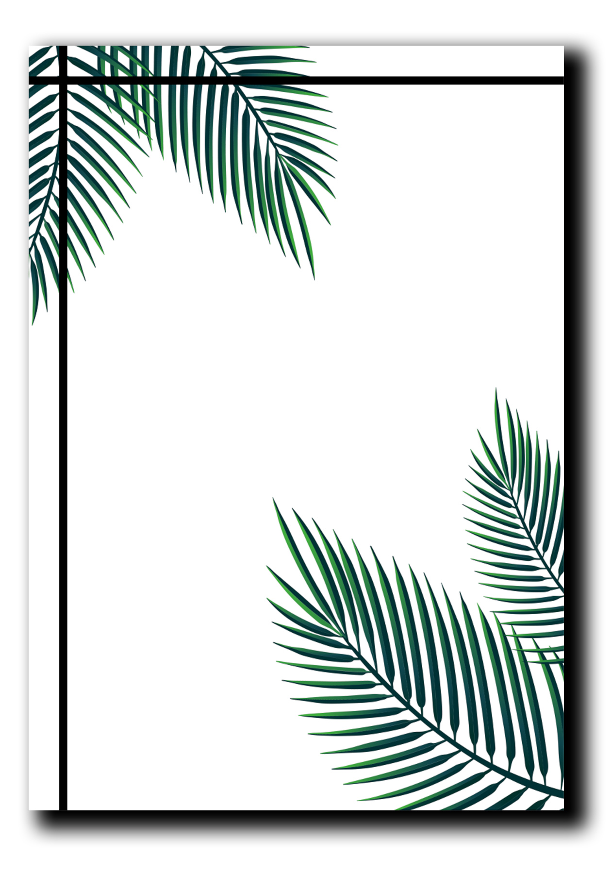 Cuadros Decorativos Set de 3 piezas Canvas de hojas moderno 30 X 45 cm