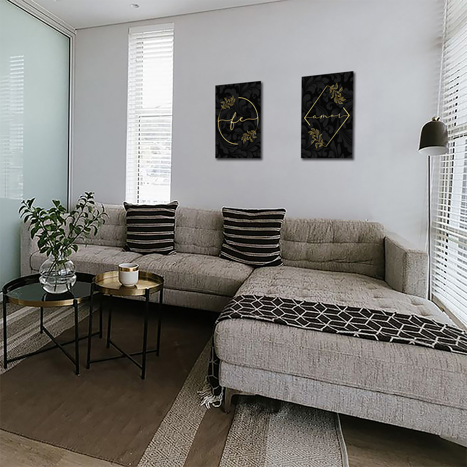 Cuadros Decorativos Set de 2 pzs Canvas moderno fe y amor 40 X 60 cm