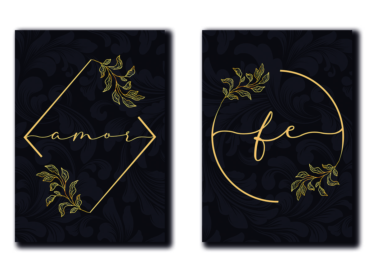 Cuadros Decorativos Set de 2 pzs Canvas moderno fe y amor 40 X 60 cm