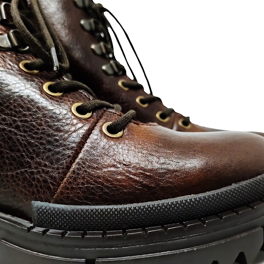 Zapato Bota Para Dama Casual Piel Vacuno Estilo Combat