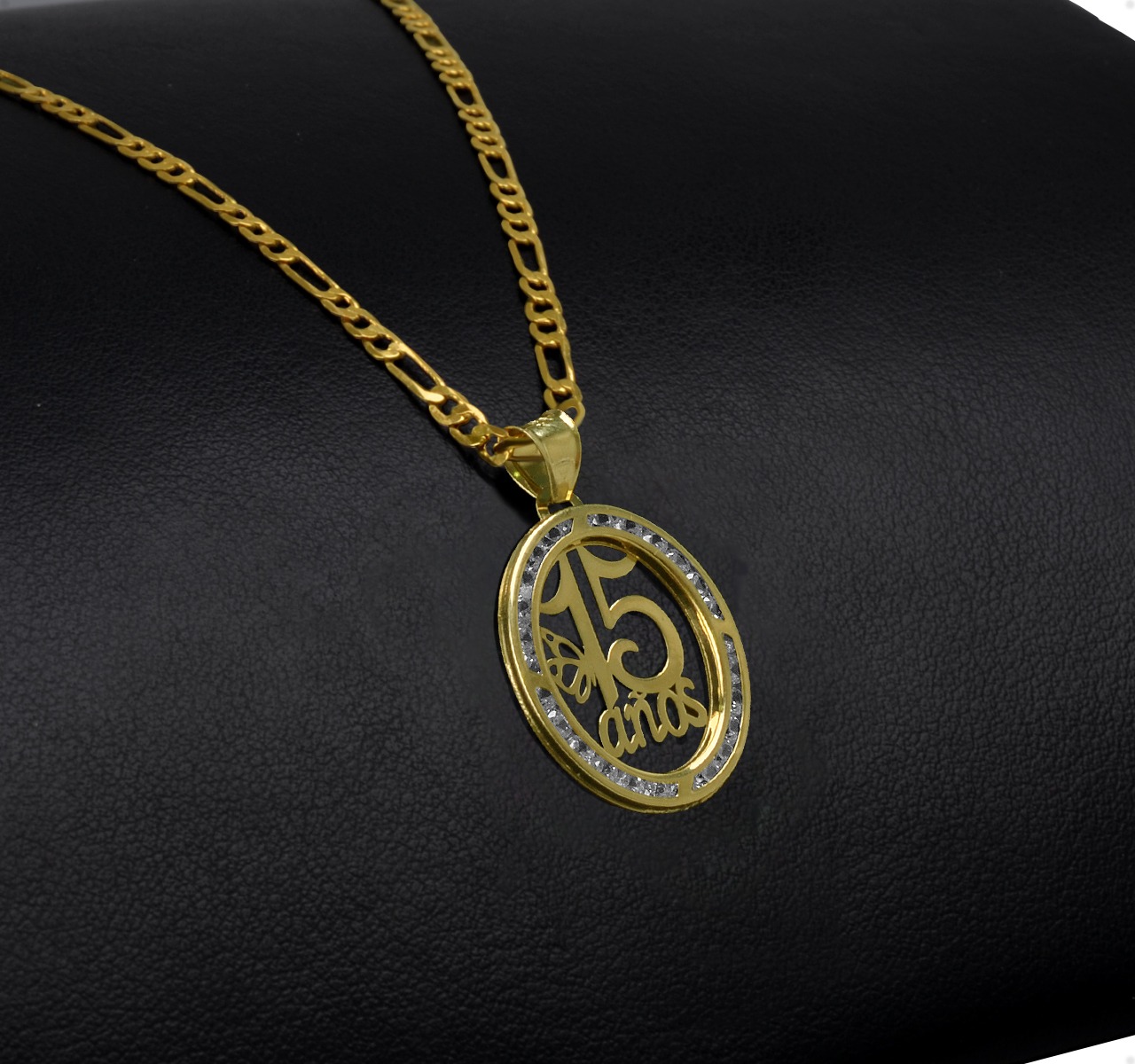 Medalla 15 Años VAROURO Oro Oval 10k + Cadena De Regalo