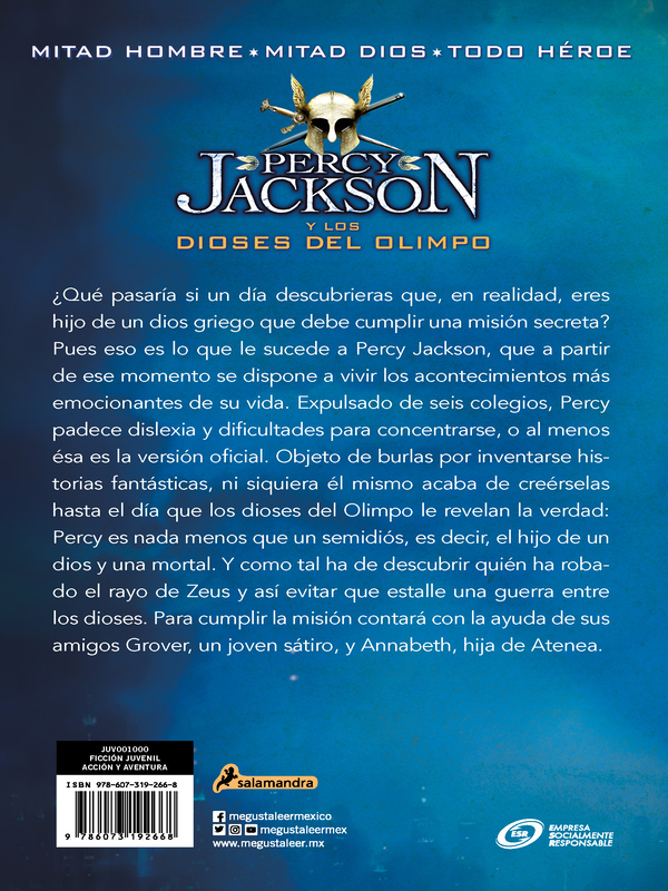 Libro Percy Jackson y el Ladrón del Rayo (Percy Jackson y los Dioses del Olimpo, Vol. 1) Autor Rick Riordan