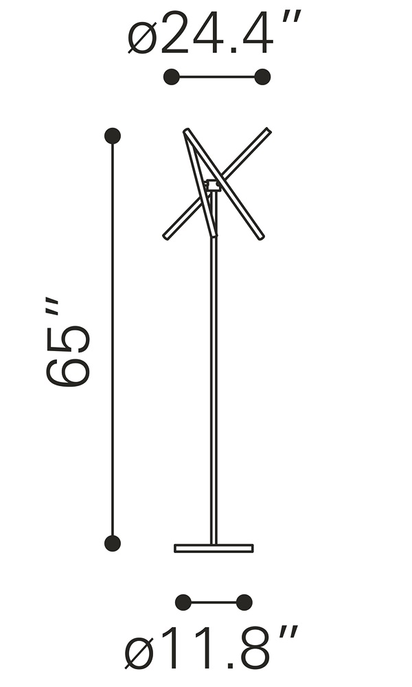 Lampara de Piso Garza Dorado - Kessa