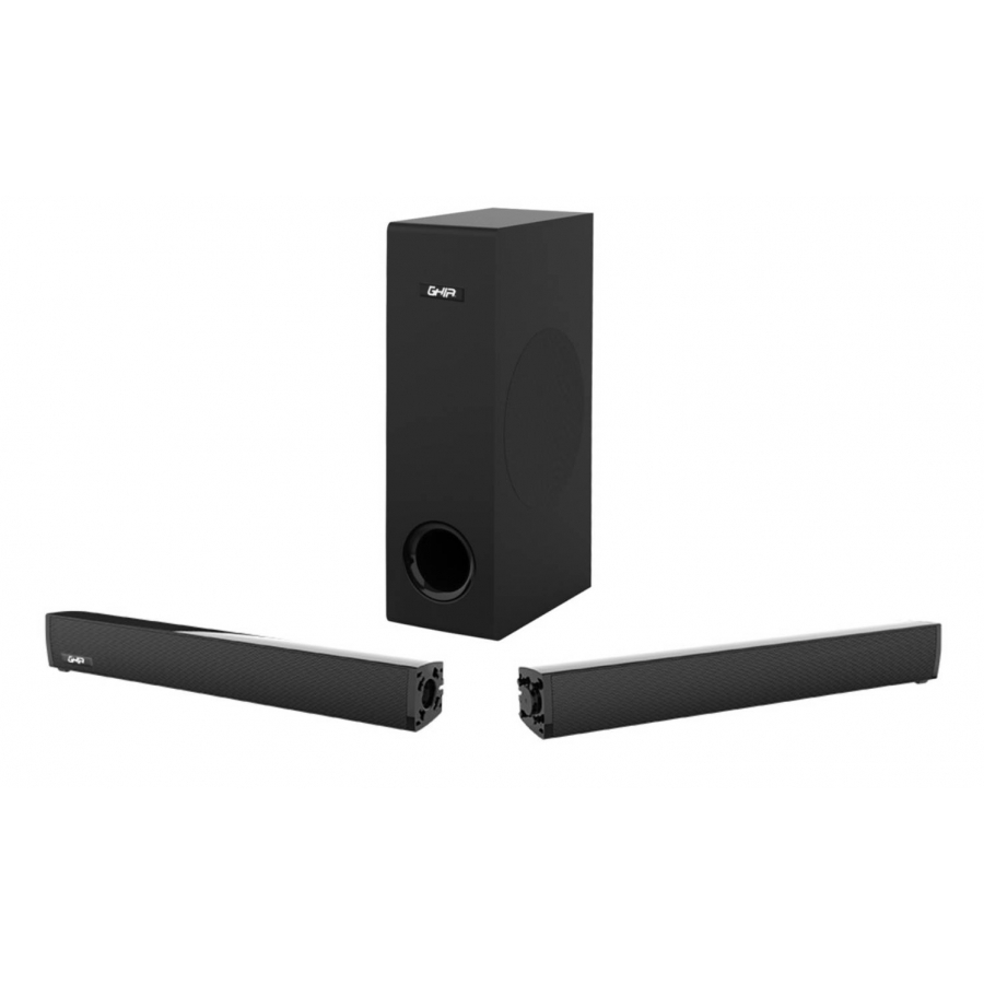 BARRA DE SONIDO DETACHABLE GHIA 2.1 CANALES/BLUETOOTH/USB/AUX/HDMI ARC/ OPTICO 100W RMS