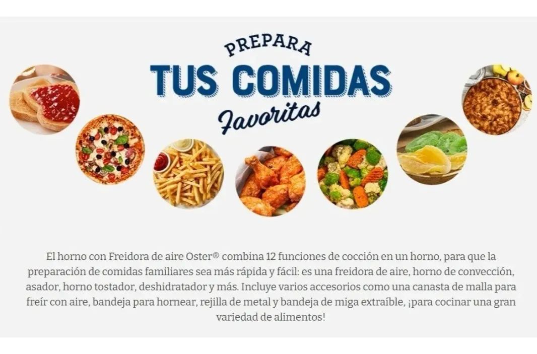 OSTER HORNO DE FREIDORA DE AIRE DIGITAL 22 LITROS CON RAPID CRIST