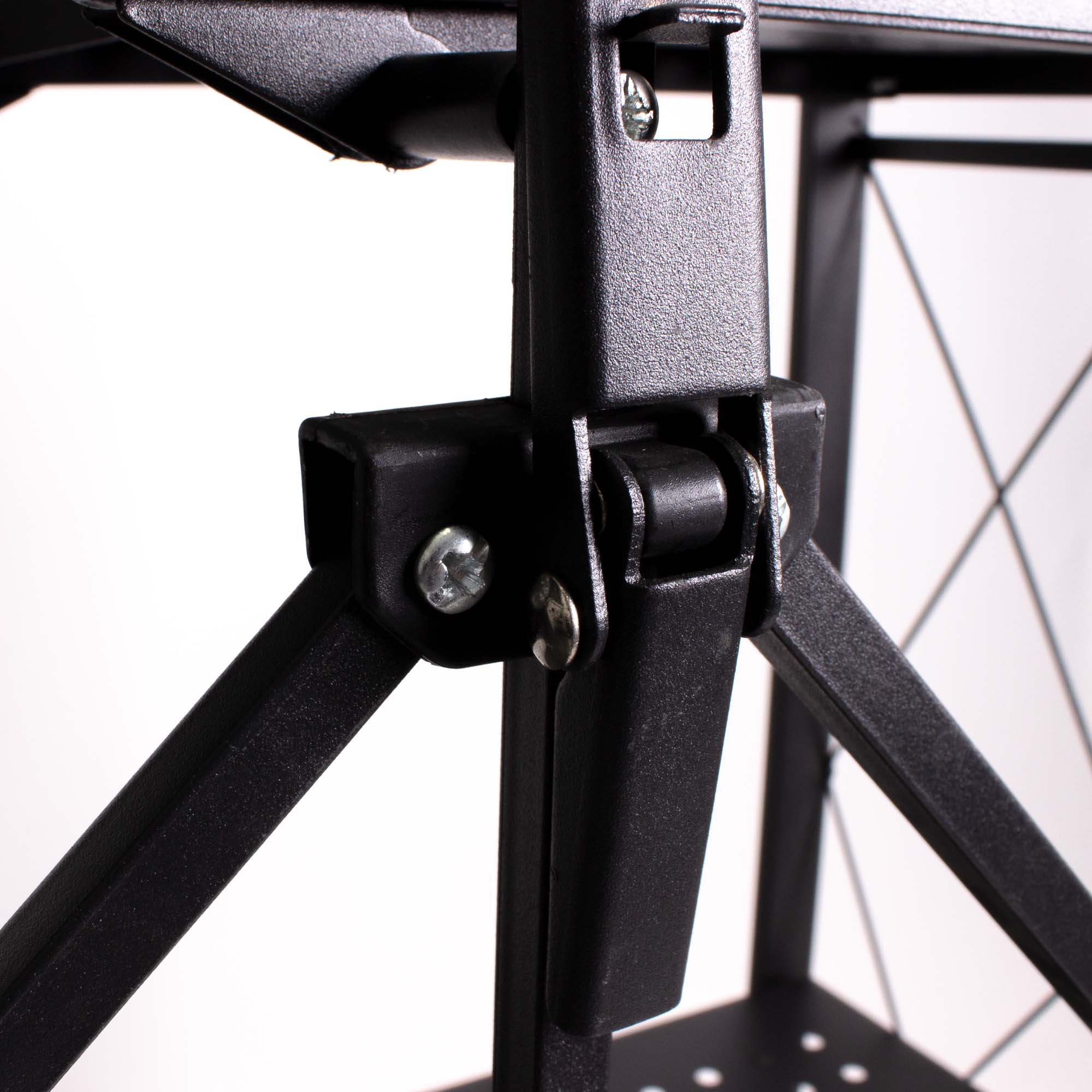 Estante Organizador Plegable Seguro De 3 Niveles Metálico NEGRO.