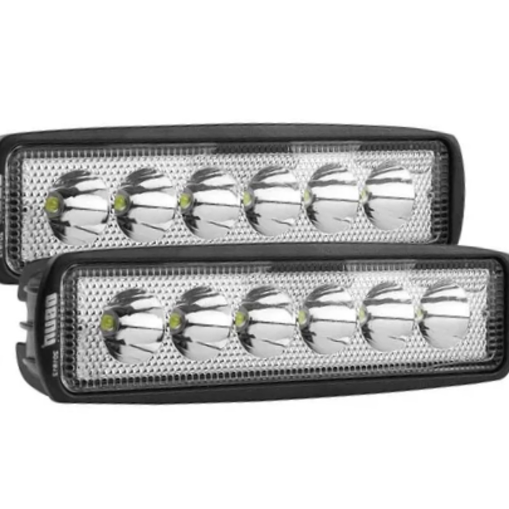 2 Faros Osun De Led Diseño Tipo Barra 100% Metal Con 18w De Luz Concentrada Blanca+bases Universal 4x4/automotriz/motos