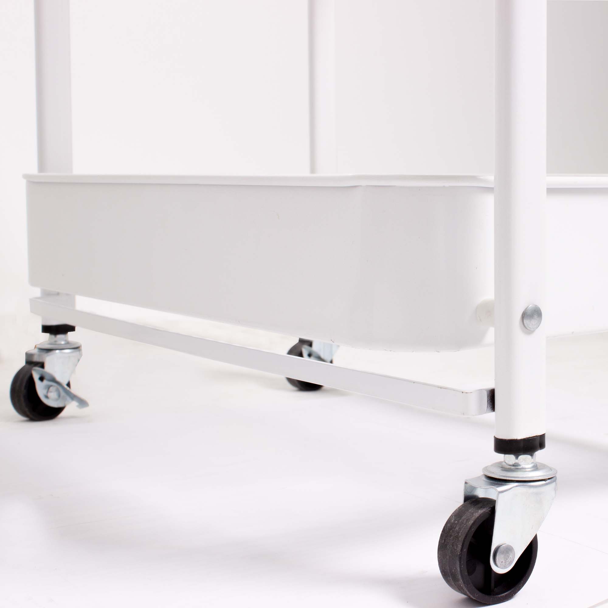 Carrito Organizador Multiusos Movible 3 Niveles Metálico BLANCO.